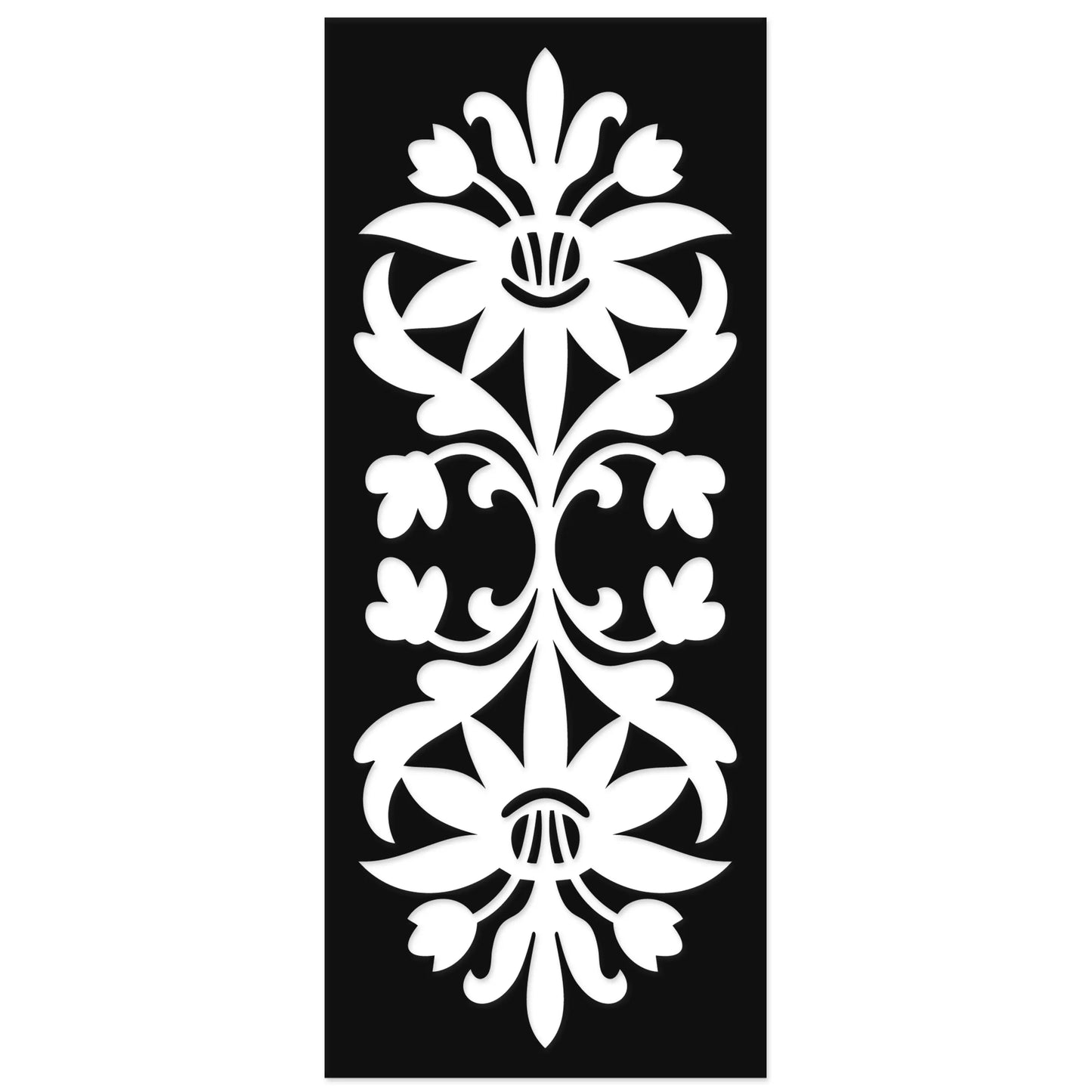 Symetrický ornament, kvety v rovnováhe - Drevená dekorácia na stenu