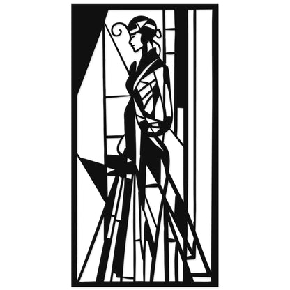 Dáma v štýle Art Deco - Drevená dekorácia na stenu