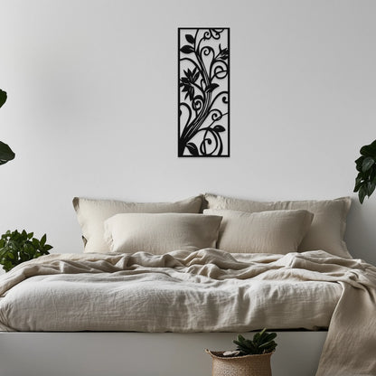 Kvetinový ornament, jemná elegancia - Drevená dekorácia na stenu