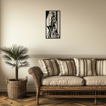 Dáma v štýle Art Deco - Drevená dekorácia na stenu