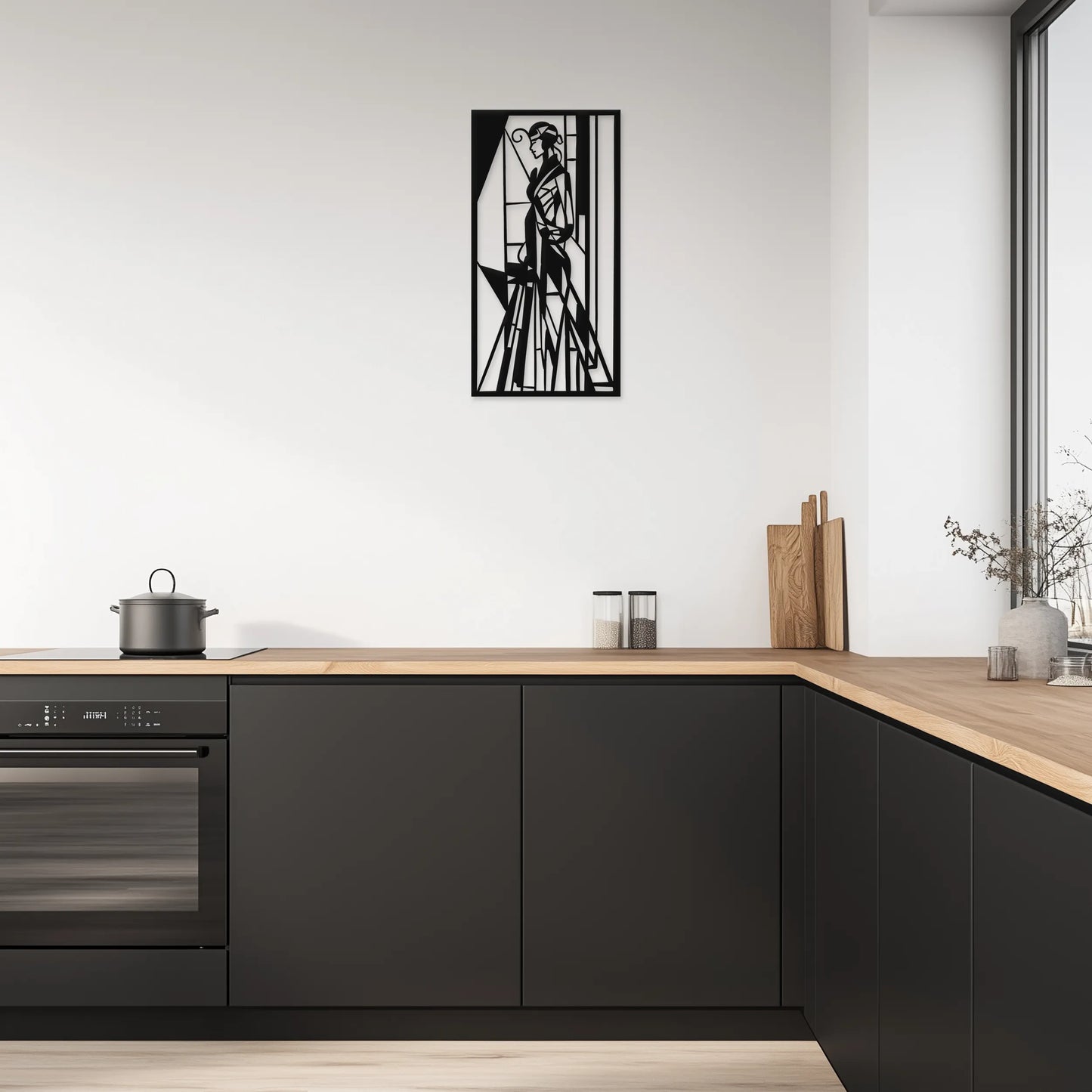 Dáma v štýle Art Deco - Drevená dekorácia na stenu