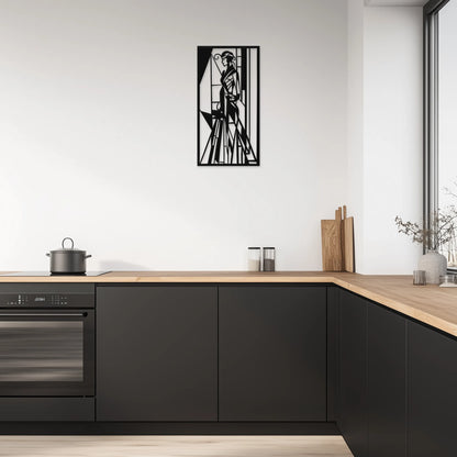 Dáma v štýle Art Deco - Drevená dekorácia na stenu
