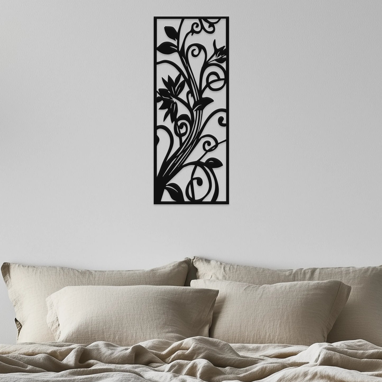 Kvetinový ornament, jemná elegancia - Drevená dekorácia na stenu