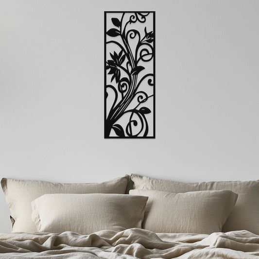 Kvetinový ornament, jemná elegancia - Drevená dekorácia na stenu