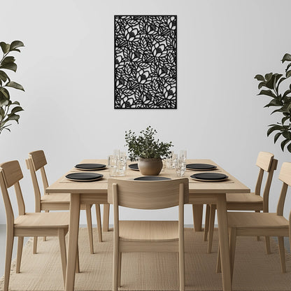 Kvetinový ornament lotusový tanec - Drevená dekorácia na stenu