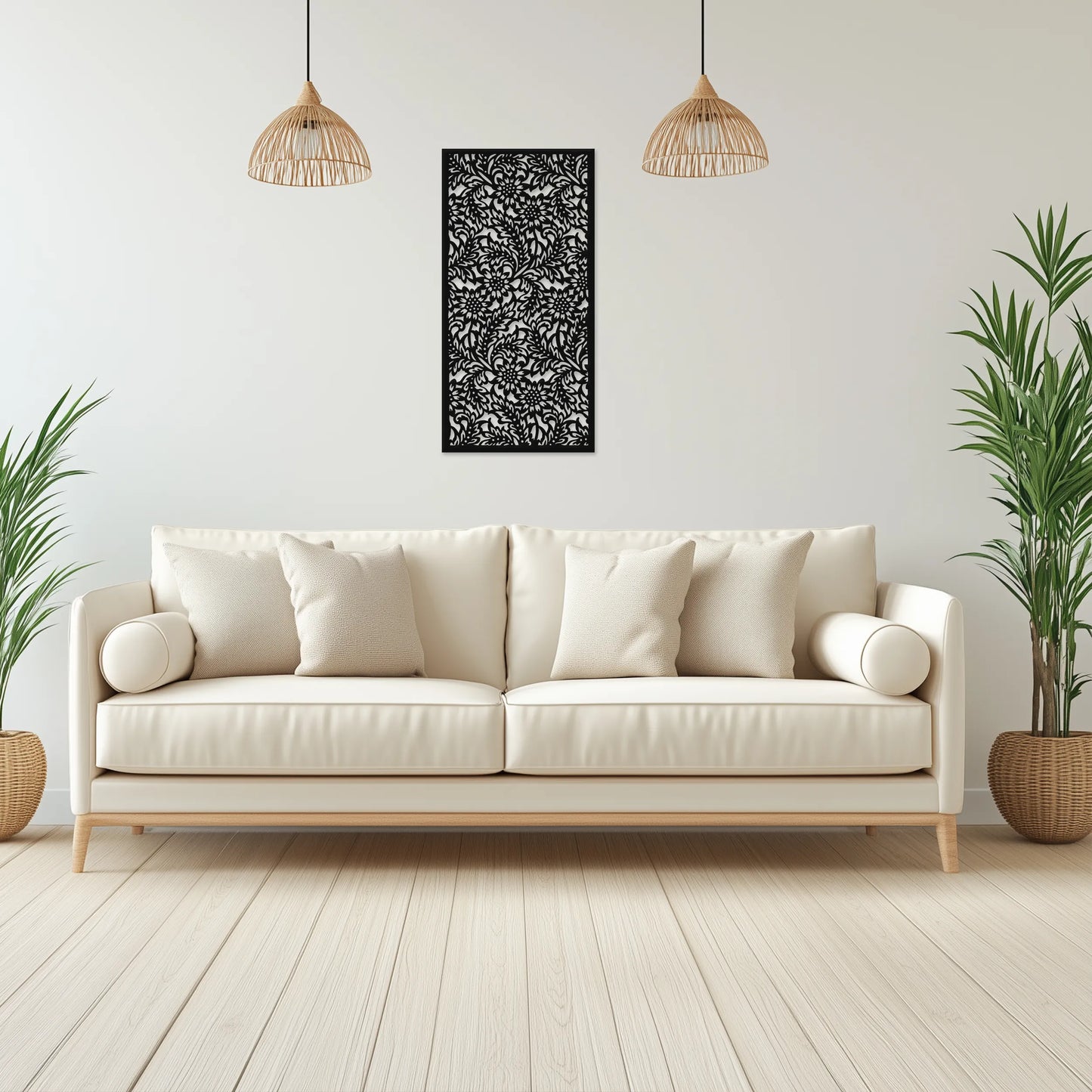 Kvetinový ornament, klasická elegancia - Drevená dekorácia na stenu