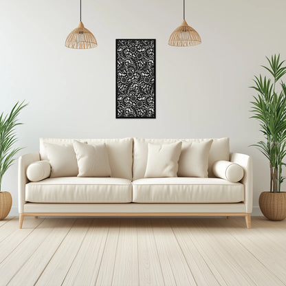 Kvetinový ornament, klasická elegancia - Drevená dekorácia na stenu
