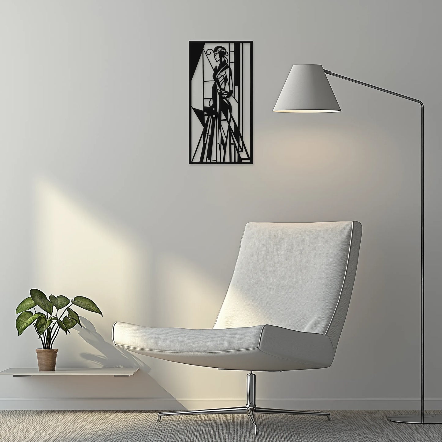 Dáma v štýle Art Deco - Drevená dekorácia na stenu