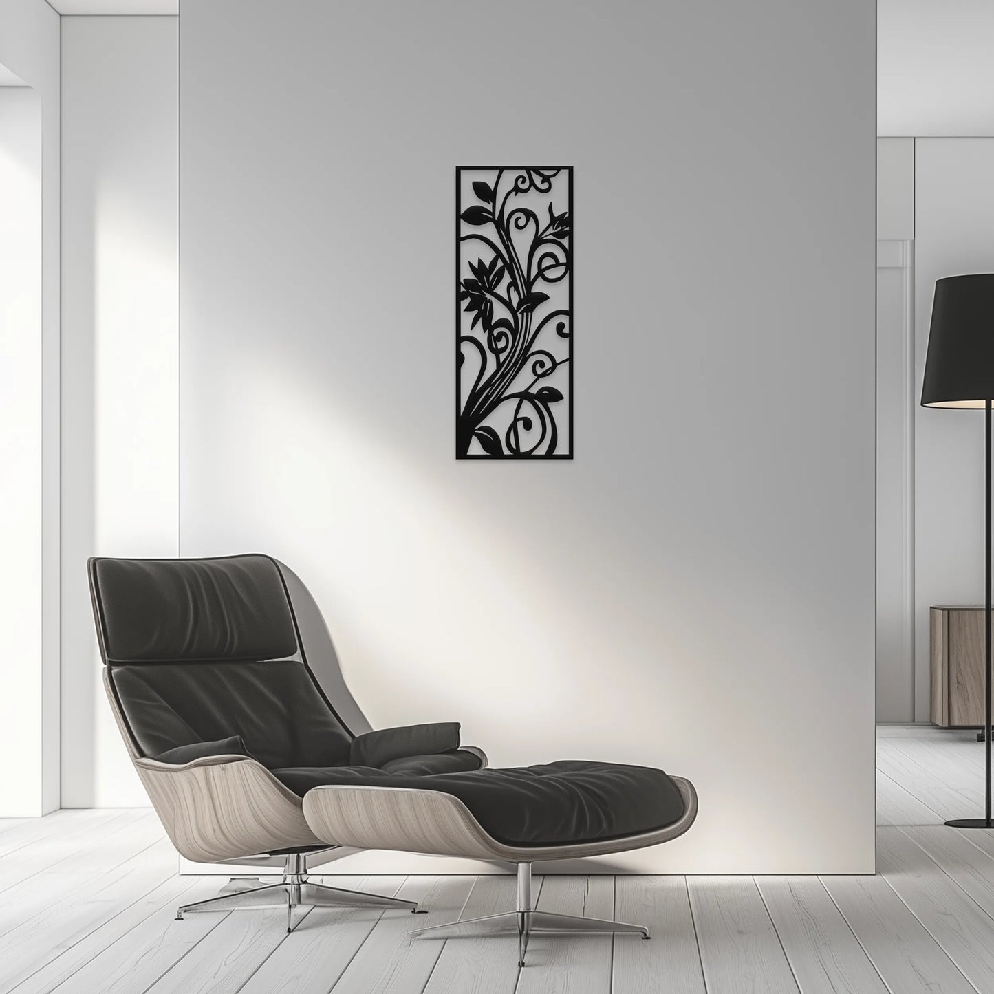 Kvetinový ornament, jemná elegancia - Drevená dekorácia na stenu