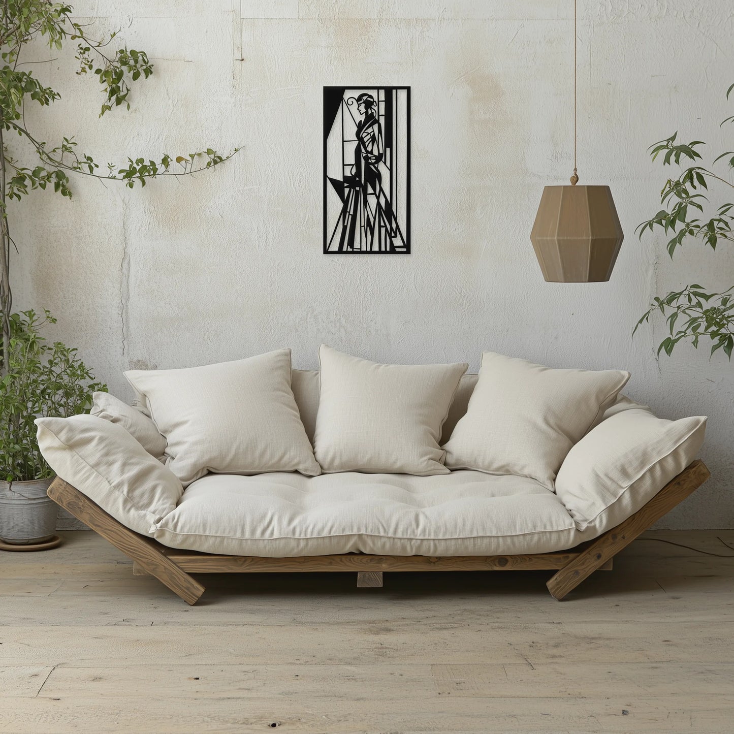 Dáma v štýle Art Deco - Drevená dekorácia na stenu