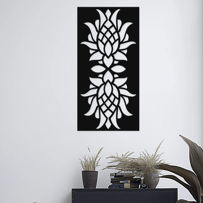 Kvetinový ornament symetria prírody - Drevená dekorácia na stenu