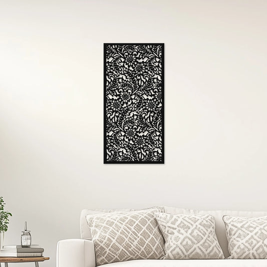 Kvetinový ornament, klasická elegancia - Drevená dekorácia na stenu