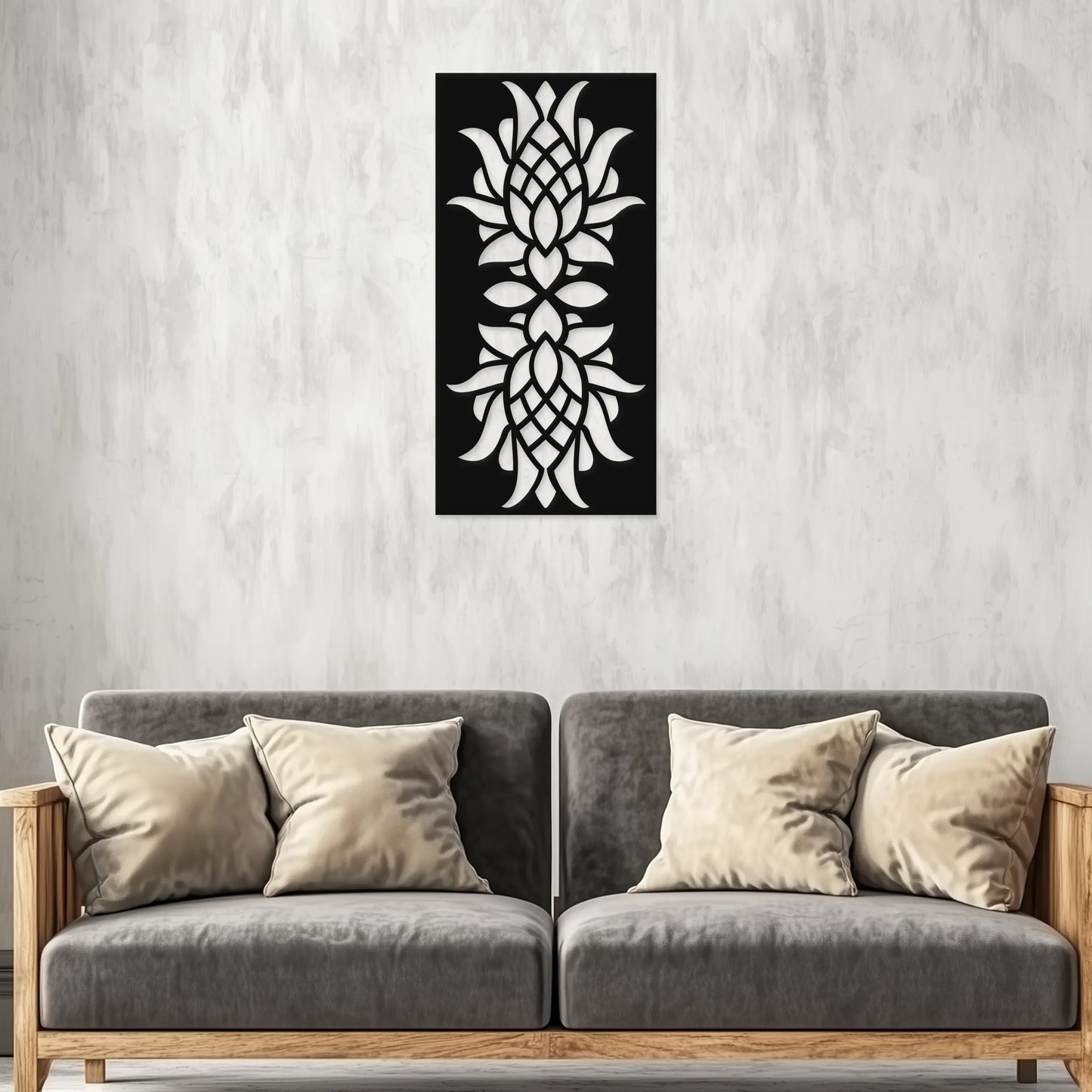 Kvetinový ornament symetria prírody - Drevená dekorácia na stenu